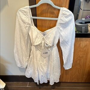 Princess Polly Cream Puff Sleeve Mini Dress